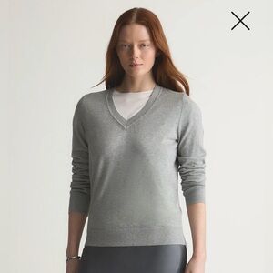 Quince Lightweight Cotton Cashmere V-Neck Sweater
